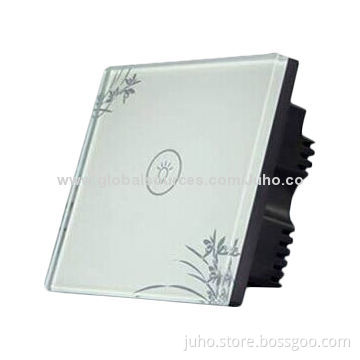 New Style Crystal PG Touch Light Switch, 1 Gang White Glass, Ideal for All Living Areas